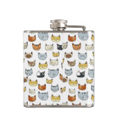 Flasques Motif de Doodle visage de chat (Dos)