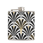 Flasques Motif de fan d'art déco - noir et blanc (Devant)