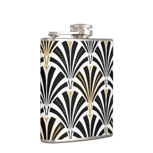 Flasques Motif de fan d'art déco - noir et blanc (Droite)