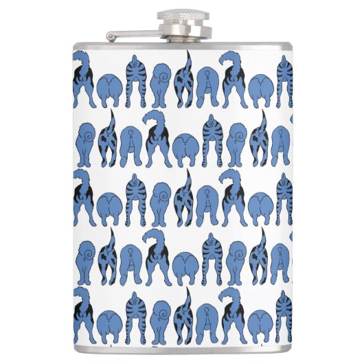 Flasques Motif de fesses de chien bleu (Devant)