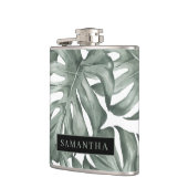 Flasques Motif de feuilles d'oasis moderne aquarelle tropic (Gauche)