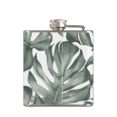 Flasques Motif de feuilles d'oasis moderne aquarelle tropic (Dos)