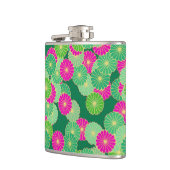 Flasques Motif de fleurs Art Déco - tons verts, fuchsia (Gauche)