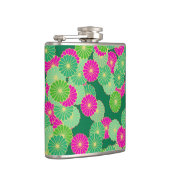 Flasques Motif de fleurs Art Déco - tons verts, fuchsia (Droite)