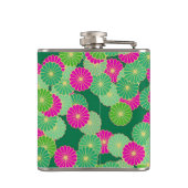 Flasques Motif de fleurs Art Déco - tons verts, fuchsia (Dos)