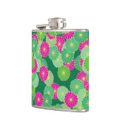 Flasques Motif de fleurs Art Déco - tons verts, fuchsia (Gauche)