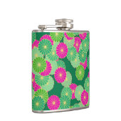 Flasques Motif de fleurs Art Déco - tons verts, fuchsia (Droite)