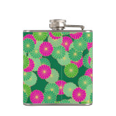 Flasques Motif de fleurs Art Déco - tons verts, fuchsia (Dos)