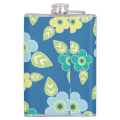 Flasques Motif de fleurs bleues rétro (Dos)