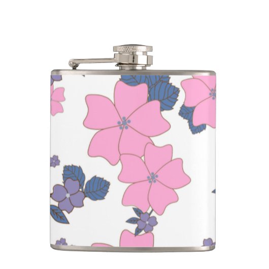 Flasques Motif DE FLEURS ROSE ET PURPLE (Devant)