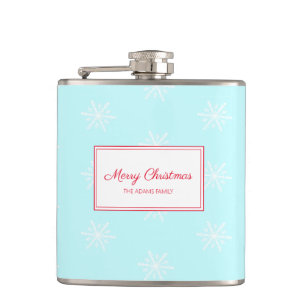Flasques Motif de flocon de neige bleu givré de Noël