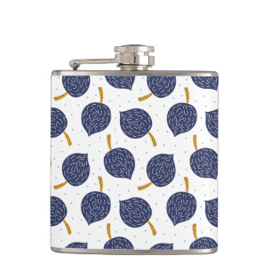 Flasques Motif de fruits de la bombe Abstraite bleue marine