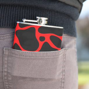 Flasques motif de girafe poster de animal-noire et rouge