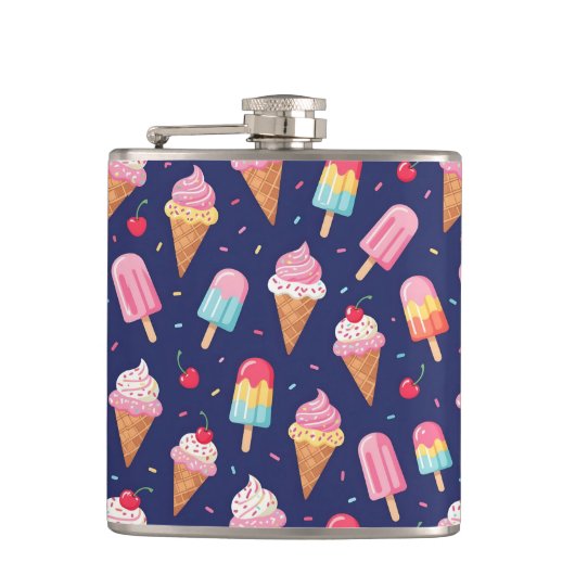 Flasques Motif de glace, popsicles et cerises (Devant)