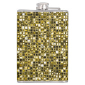 Flasques Motif de grille texturée de Grunge Jaune (Dos)