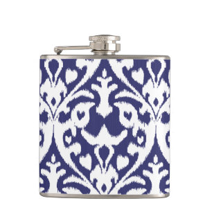 Flasques motif de la tribu des ikat bleu et blanc cool