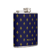 Flasques Motif de lis royal bleu monogramme (Droite)