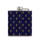 Flasques Motif de lis royal bleu monogramme (Dos)