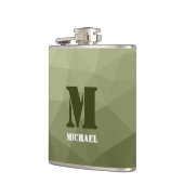 Flasques Motif de maille géométrique vert clair de l'armée (Gauche)