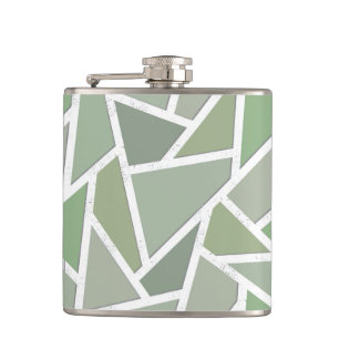 Flasques Motif de mosaïque vert olive