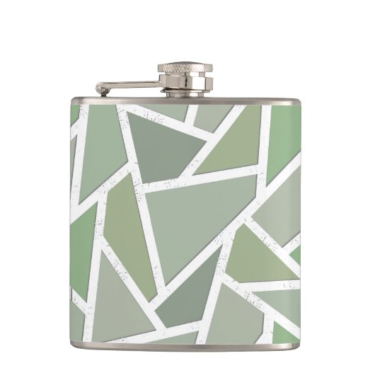 Flasques Motif de mosaïque vert olive (Devant)