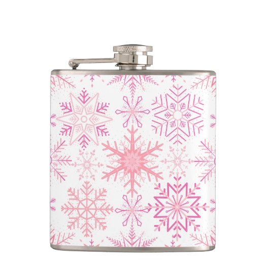 Flasques Motif de neige rose (Devant)