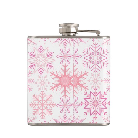 Flasques Motif de neige rose (Dos)