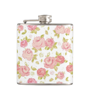 Flasques Motif de papier peint d'élégance des roses roses