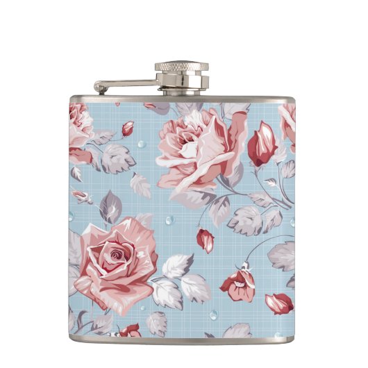 Flasques Motif de papier peint d'élégance des roses roses 2 (Devant)