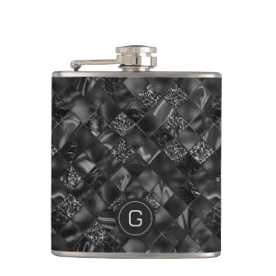 Flasques Motif de Parties scintillant moderne Monogramme Bl
