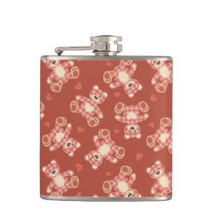 Flasques motif de patchwork d'ours