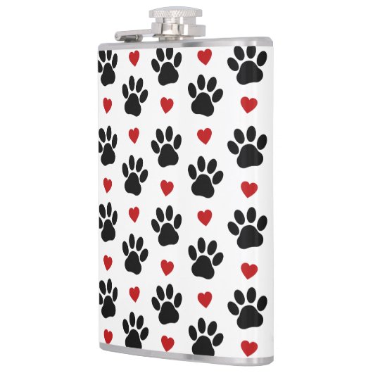 Flasques Motif De Pâtes, Pâtes De Chien, Pâtes Noires, Coeu (Gauche)