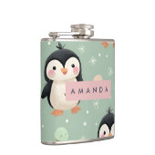 Flasques Motif de pingouin et crème glacée personnalisé (Droite)