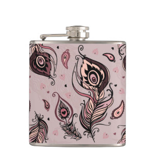 Flasques Motif de plume de paon