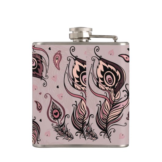 Flasques Motif de plume de paon (Dos)