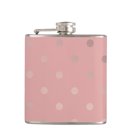 Flasques motif de pois rose d'or de faux moderne élégant (Devant)