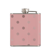 Flasques motif de pois rose d'or de faux moderne élégant (Dos)