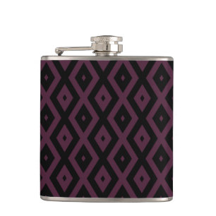 Flasques Motif de prune et de diamant noir