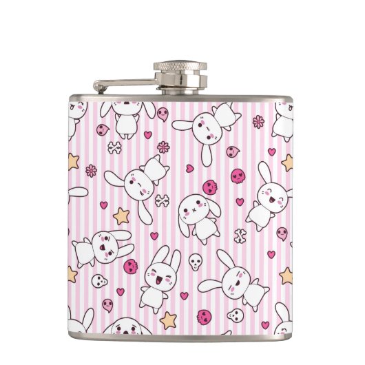 Flasques motif de rayures de kawaii (Devant)