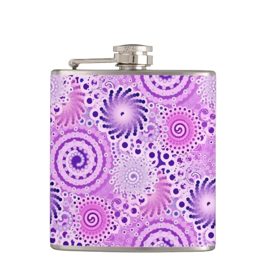 Flasques Motif de tourbillon fractal, violet, orchidée (Devant)
