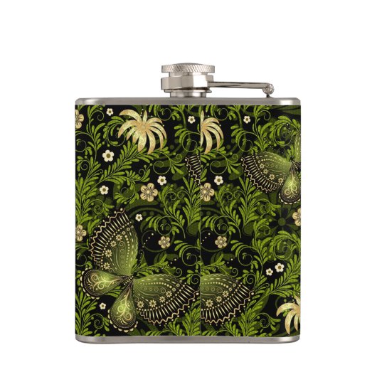 Flasques Motif de Vert-or de ressort (Dos)