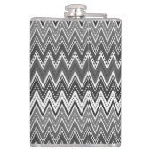 Flasques Motif de zigzag géométrique noir et blanc (Dos)