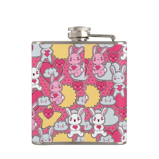 Flasques Motif d'enfant de Kawaii avec les griffonnages (Dos)