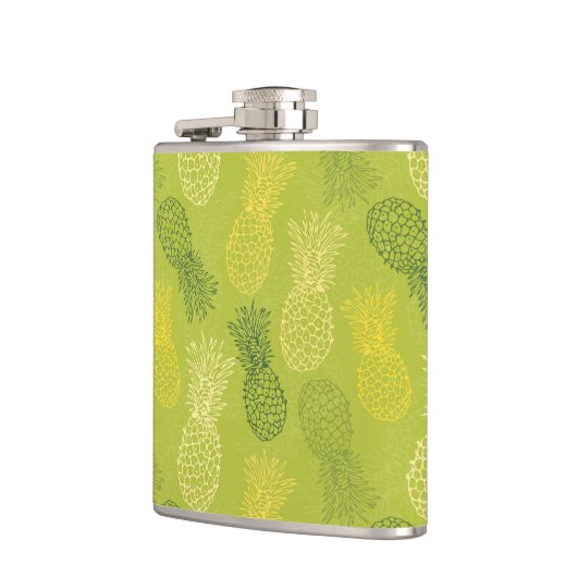 Flasques Motif d'ensemble d'ananas sur le vert (Gauche)