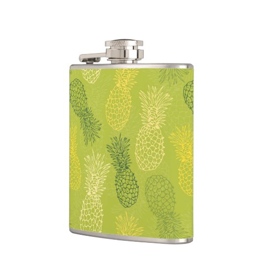 Flasques Motif d'ensemble d'ananas sur le vert (Gauche)