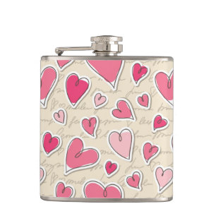Flasques Motif des coeurs