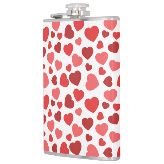 Flasques Motif Des Coeurs, Coeurs Rouges, Motif Des Coeurs (Gauche)