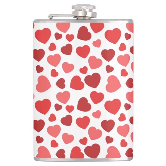 Flasques Motif Des Coeurs, Coeurs Rouges, Motif Des Coeurs (Devant)