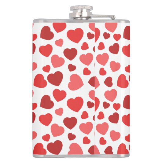 Flasques Motif Des Coeurs, Coeurs Rouges, Motif Des Coeurs (Dos)