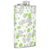 Flasques Motif Des Eléphants, Eléphants Mignons - Grey Vert (Droite)